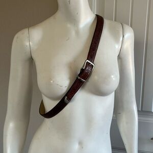 Brown Leather Belt with Silver Buckle